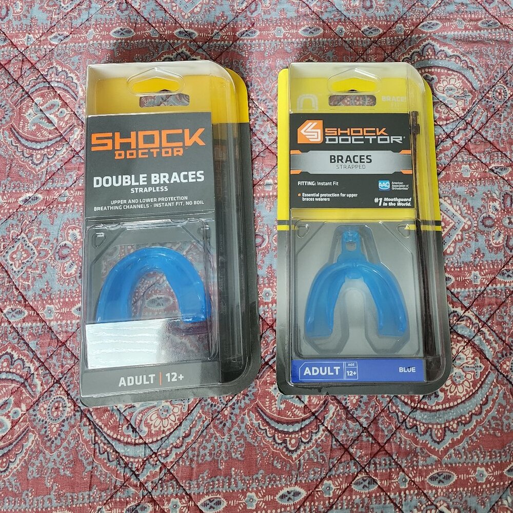 NEW - Lot of 2 Shock Doctor Braces Mouthguards - Adult size!